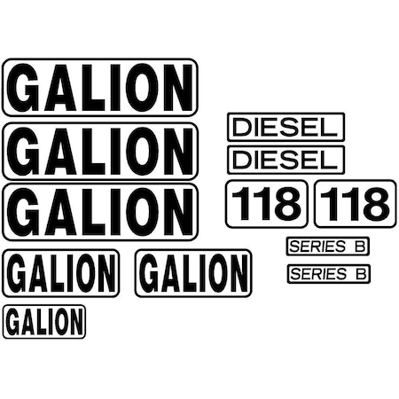 Aftermarket New Decal Set for Galion Model 118 Diesel Series B Machines MAE30-0214